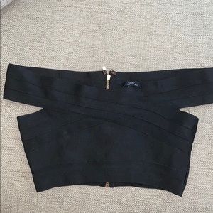 WOW Couture Elle Off Shoulder Cropped Bandage top